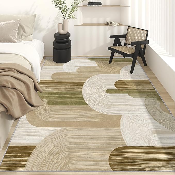 Abstract Geometry Rugs for Home Decor, 6x9 ft, Minimalist Geo Arched Area Rugs for Living Room, Soft Non Slip Washable Mid Century Modern Carpet Bedroom Decorations Dt-Ghf-19