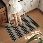 Striped Easy Jute Entryway Rug 2x3 Indoor Outdoor Front Door Mat Washable Non Slip Farmhouse Neutral Low Pile Small Rug for Entryway Proch Kitchen