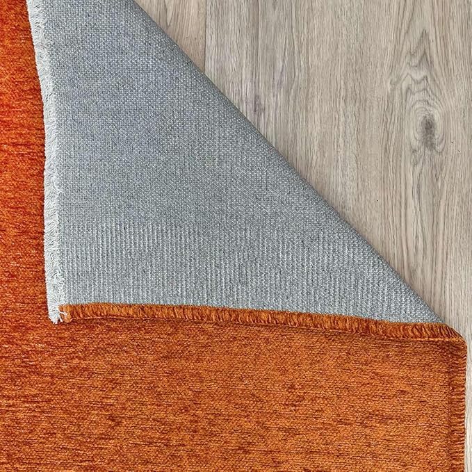Alfa Rich 7x10 Burnt Orange Washable Area Rugs for Living Room Bedroom Kitchen Cotton Solid Rug