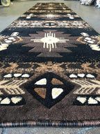 YHSF South West Native American Area Rug C318 - Easy Clean, Thick, Soft, Durable Native Tribal American Indian Inspired Rug for Bedroom/Living Room and more -Black, 2 Feet 4 Inches x 10 Feet 11 Inches