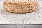 CAMILSON Micro Loop Rug 6x9 Modern Luxury Geometric Arch Area Rugs Soft High and Low Pile Stain Resistant Easy-Cleaning Non-Shedding for Living Room Office Indoor Carpet (6 x 9 / White)
