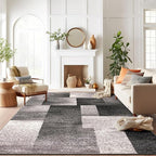 Rugshop Gray Large Modern Distressed Boxes Area Rug, Soft Stain-Resistant Pile for Living Room, Office and Dining Room, 8' x 10'