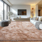 Upgrade Non-Slip Plush Rugs for Living Room, Soft Shaggy Carpets for Living Room, Fuzzy Rugs for Kids' Room, Perfect Decor for Modern Home Tie Dye Beige 6x9Feet