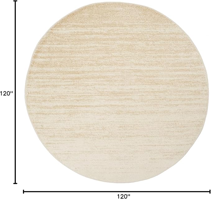 SAFAVIEH Adirondack Collection Area Rug - 10' Round, Champagne & Cream, Modern Ombre Design, Non Shedding & Easy to Clean, Ideal for Living Room, Bedroom, Office, Dining Space (ADR113W)