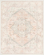 LIVEBOX Pink 10x14 Area Rug, Extra Large Vintage Area Rugs for Living Room Boho Soft Low Pile Non Slip Rug, Retro Non Shedding Indoor Carpet for Bedroom Dining Room Under Table