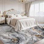 5x7 Area Rugs for Living Room, Modern Abstract Rug for Bedroom, Contemporary Machine Washable Rug, Large Stain Resistant Carpet for Dining Room Playroom Home Office, Pet & Kids Friendly