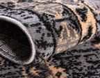 Unique Loom Taftan Collection Border Geometric Tribal Inspired Design Area Rug (9' 0 x 12' 0 Rectangular, Gray/ Black)