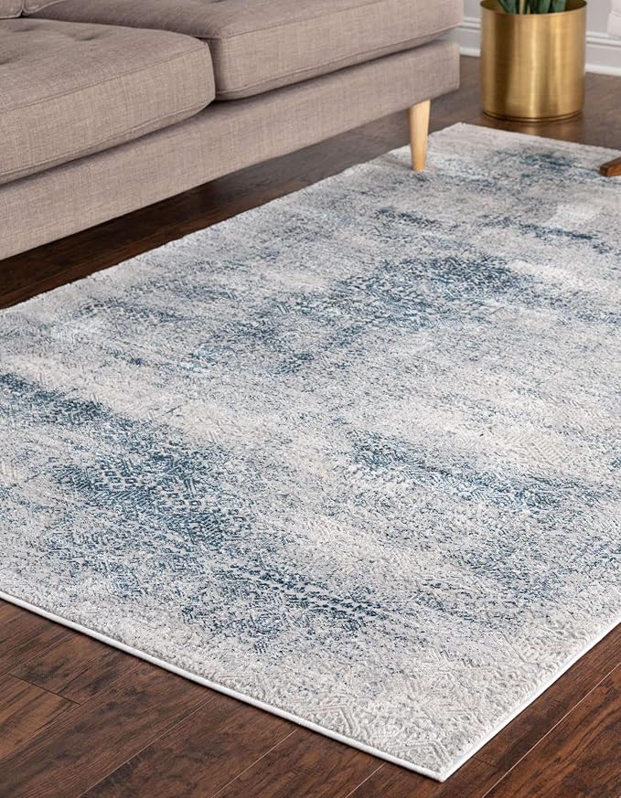 Unique Loom Finsbury Collection Area Rug - Sarah (3' 3" x 5' 3" Rectangle, Blue/ Ivory)