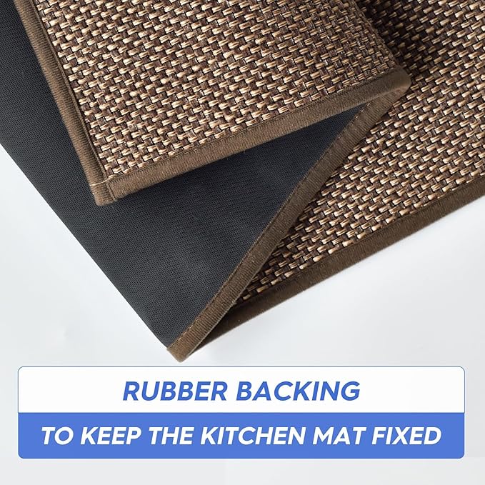 Artoid Mode Washable Kitchen Rugs and Mats Doormat Non Skid, Absorbent Rugs for Kitchen Floor Door Mat Kitchen Mats Front of Sink Hallway 17x47 Inch