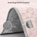 Valenrug Washable Rugs 8x10 - Non Slip 8x10 Area Rugs for Living Room, Stain Resistant Area Rugs for Bedroom, Foldable Machine Washable Area Rug(8'x10', Light Pink)