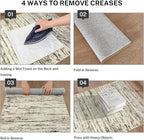 Modern Abstract Small Area Rug Indoor 3x5 Washable Rug Non-Slip Soft Entryway Rug Beige Kitchen Mats Thin Print Faux Wool Floor Carpet Throw Rugs for Entrance Bedroom Office Home Decor