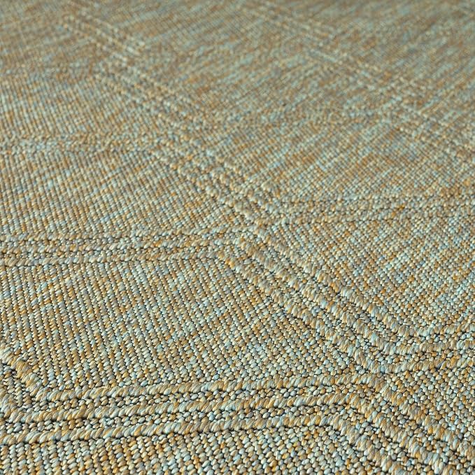 LUXE WEAVERS Modern Farmhouse Green 8x10 Washable Area Rug, Anti-Slip Diamond Pattern Carpet