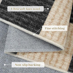 Machine Washable 5x7 Area Rugs for Living Room Checkered, Non Slip Soft Low Pile Farmhouse Geometric Modern Neutral Playroom Boys Rugs for Bedroom, Large Carpet Rugs for Dining Room(Black,5'x7')