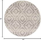 SAFAVIEH Adirondack Collection 5' Round Light Grey/Grey ADR131C Modern Diamond Distressed Non-Shedding Living Room Dining Bedroom Foyer Area Rug