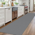 EARTHALL Washable Runner Rug 3x10 Ft Non Slip Runners for Hallways Long Cotton Rubber Backed Kitchen Runner Braided Indoor Floor Carpet Runners for Entryway, Hallway, Kitchen, Charcoal Gray