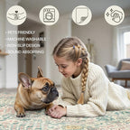 Bavni 2'6''x6 Rug Runners for Hallways, Washable Runner Rug Non Slip, Vintage Floral Print Style Rugs for Bedroom-Lightweight Low Pile Carpet for Hallways Bathroom, Pink