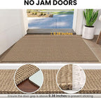 IOHOUZE Washable Area Rug 4x6 Non Slip Rubber Backed Woven Indoor Outdoor Rugs for Entryway Bedroom Rug Kitchen Floor Throw Carpet for Entrance Living Room, Orange/Tan/Brown