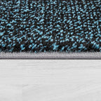 Paco Home Modern Area Rug Bordered with Geometric Pattern Turquoise Grey with Contour Cut, Size: 2'8" x 4'11"
