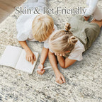6x9 Area Rug for Living Room Washable 6x9 Non-Slip Modern Rugs for Bedroom Dinning Room Ultra-Thin Indoor Blue Ivory