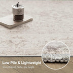Fmfunctex 8x10 Washable Area Rug Beige Vintage Neutral Distressed Oriental Large Non Slip Carpet for Living Room Bedroom Soft Low Pile Indoor Mat Retro Throw Rug for Dining Room Kitchen Office Nursery