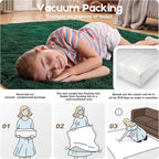 2x3 Dark Green Rugs for Bedroom Living Room, Fluffy Small Area Rug Soft Shag Carpet for Kids Boys and Girls Room with 4 Rugs Non-Slip Stickers Dorm Home Decor (2ft x 3ft)