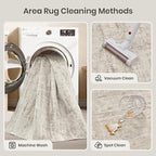 Valenrug Washable Rug 3x5 - Stain Resistant 3x5 Area Rugs for Living Room, Non Slip Backing Printed Rugs for Bedroom, Folable Area Rug(Beige,3'x5')