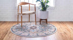 Unique Loom Narenj Collection Classic Traditional Medallion Textured Design Area Rug, Round 5' 0" x 5' 0", Ivory/Tan