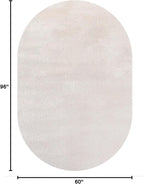 Eyely UES100D-5OV Supersoft Haze Solid Low-Pile Indoor Area Rug, Coastal, Bohemian, Minimalist, Classic, Casual for Bedroom,Kitchen,Living Room,Non Shedding,Easy-Washing, Ivory, 5 X 8 Oval