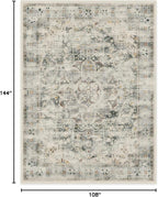 RUGGABLE Washable Vintage Area Rug – Sarrah Sage 9x12, Stain-Resistant, Non-Slip – Large Machine Washable Rugs for Living Room, Bedroom, Hallway, Entryway & Office–with Cushioned Pad