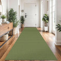 Braided Runner Rug 3x12 Ft Washable Runners for Hallways Non Slip Rubber Backed Kitchen Runners Cotton Long Entryway Runner Indoor, Woven Carpet for Hall Kitchen Entryway, Green