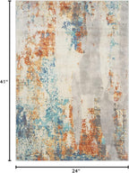 LUXE WEAVERS Euston Collection Multi 2x3 Modern Abstract Area Rug