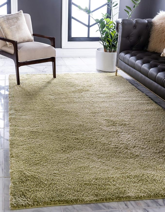 Unique Loom Solo Collection Area Rug - Calabasas (3' 3" x 5' 3" Rectangle, Light Green)