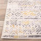Rugshop Geometric Boho Area Rug – Warm Yellow Tribal Pattern, Perfect for Living Room, Bedroom, Dining Room, 5x7