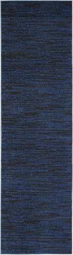 Nourison Home Nourison Essentials Midnight Blue 2'2" x 10' Area Rug - Easy Clean, Non Shedding, Bed Room, Living Room, Dining Room, Kitchen (10' Runner)