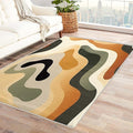 Neutral Color Rug, 5x6 Rug, Earth Tone Rugs for Living Room Bedroom, Vintage Large Area Rug, Washable Rug Non Slip Soft Indoor Carpet, Kids and Pets Friendly, Neutral Color Home & Room Decor