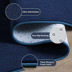 Runner Rug for Hallway, 2x8 Feet Non-Slip Washable Navy Blue Long Area Rug Runners for Hallways Bedroom, Soft Modern Comfy Memory Foam Runner Rugs Indoor Carpet for Kitchen Entrance Living Room