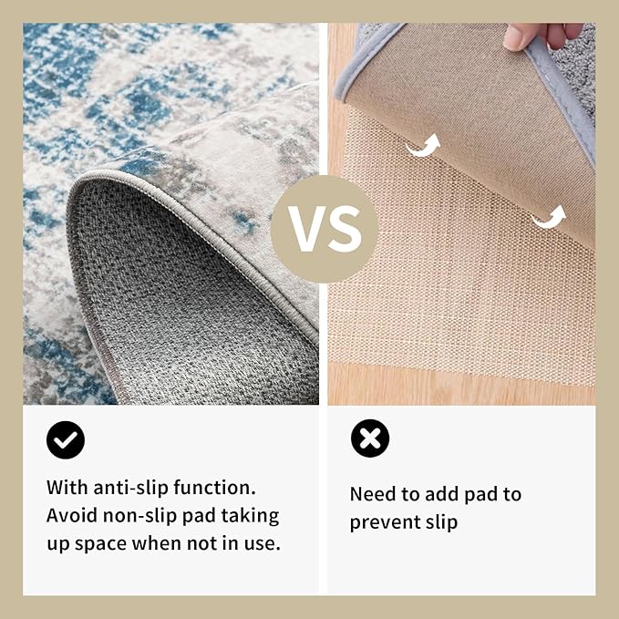 ILANGO 8x10 Area Rug for Living Room Bedroom Washable Modern Rugs 8' x 10' with Non Slip Backing High Traffic Indoor Carpet for Dining Room Dorm Non-Shedding & Fade Resistant Modern
