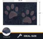 PURRUGS Dirt Trapping Door Mat 20" x 31.5", Non-Skid/Slip Machine Washable Microfiber Entryway Rug, Dog Doormat, Super Absorbent Welcome Mat for Muddy Wet Shoes and Paws, Navy Blue