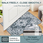 WILLSUN Washable Area Rugs, 2x6 Non-Slip Boho Area Rugs for Kitchen, Living Room, Bedroom, Machine Washable Vintage Rug, Indoor Floral Print Carpet for Home Decor, Kid & Pet Friendly Mat