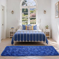 Zentavio Bedside Rugs for Boys Room 2x6 Runner Rugs for Hallway Bedroom Non Slip Fluffy Soft Shaggy Carpet for Kids Home Decor Aesthetic Dorm Nursery Navy Blue