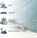 JONATHAN Y Williamsburg Minimalist Stripe Turquoise/Cream Runner Rug, 2x8, Contemporary, Modern, Easy-Cleaning for Living Room, Bedroom, Kitchen, Pet Friendly, Non-Shedding (MOH201B-28)