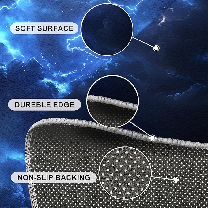 5x7 Lightning Rugs for Bedroom - Natural Weather Print Rug, Thunderstorm Lightning Rug Non Slip Soft Rugs for Living Room Hardwood Floors Teen Room