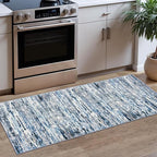 Modern Abstract Runner Rug 2x5, Grey Blue White Washable Entryway Kitchen Runner Non-Slip Soft Hallway Rug Runner Thin Print Faux Wool Carpet for Bedroom Laundry Room Indoor