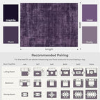 Kokia Abstract Area Rugs 9x12 Bedroom Washable Decor Low Pile Non-Slip Non-Shedding Indoor Carpet Foldable Stain Resistant Floor Mat Living Room Dining Room, Purple Rug, Oslo Dusty