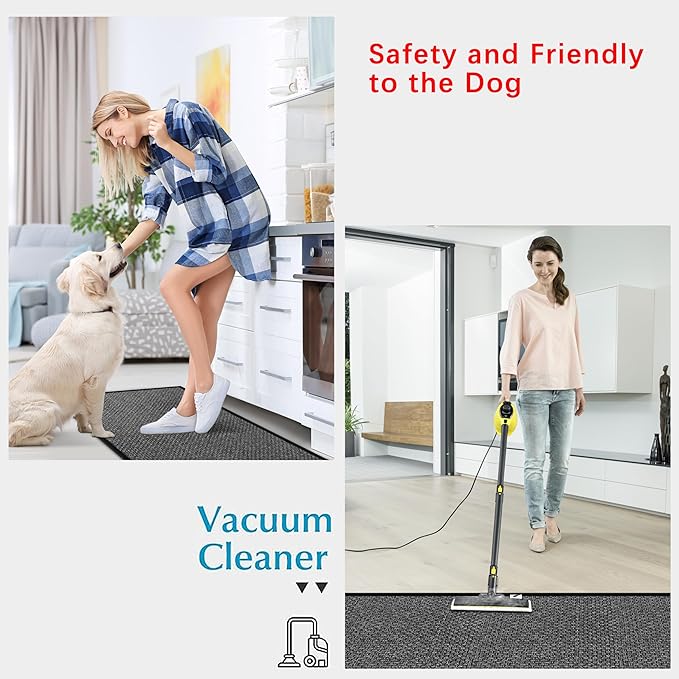 12ft Natural Jute Kitchen Rug Non Slip Washable, Rubber Backed Hallway Carpet Runner, Absorbent Laundry Room Runner Mat