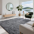 5x7 Area Rugs for Living Room Bedroom, Soft Fluffy Shaggy Bedside Rug, Indoor Floor Carpet for Kids Playroom, Dorms, Nursery Rooms, Home Decor (Grey 5'x7')