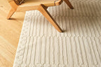 Revival Rugs Soloba 5'3"x7'10" Washable Area Rug for Living Room Bedroom - 100% Recycled Oeko-TEX Certified, Medium Pile, Beige, Cream