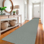 EARTHALL Extra Long Runner Rug 3x16 Ft Washable Runners for Hallways Cotton Non Slip Entryway Runner Braided Kitchen Runner Indoor Outdoor Carpet Runners for Hotels, Hall, Stair, Green/Grey