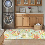 Lahome Collection Floral 2'x6' Non Slip Vintage Hallway Runner, Laundry Throw and Mats for Laundry Room, Washable Kitchen Floor Bathroom Hallway Entryway Area Rugs