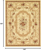 Rugs.com Chateau Collection Rug – 10' x 13' Cream Medium Rug Perfect for Living Rooms, Large Dining Rooms, Open Floorplans